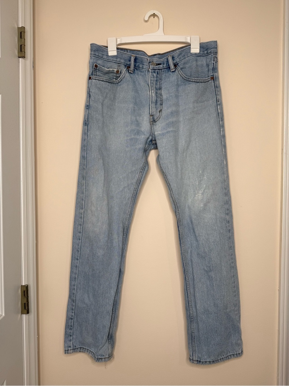 Levi's 505 Light Blue Straight-Leg Jeans 32x30 Farm worn Workwear Distressed